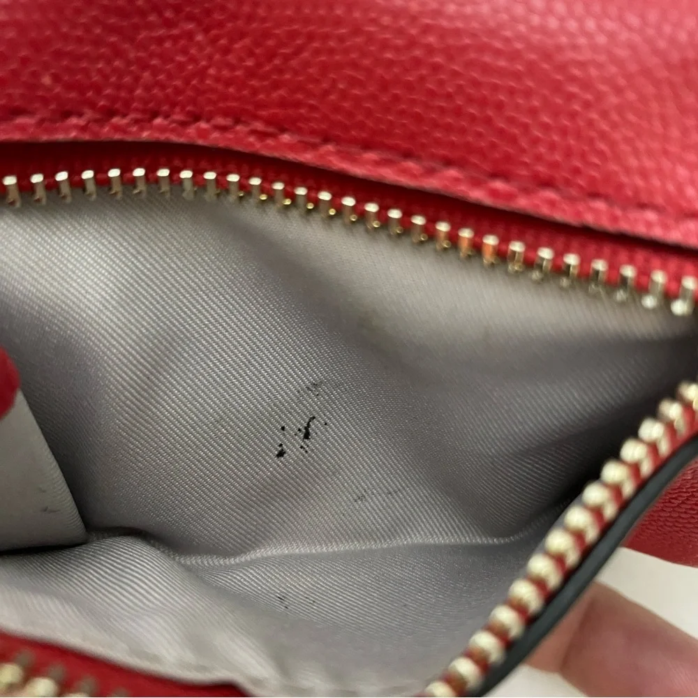 Rebecca Minkoff Red Pebble Grain Leather Bi-fold Key Ring Holder